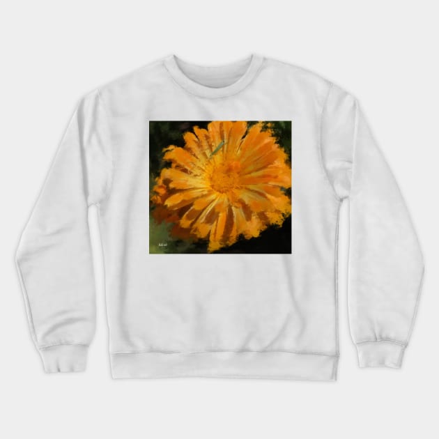 Orange Daisy Crewneck Sweatshirt by barbaralbs